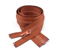 ZIPZSY 2PCS #5 Fermetures Éclair en Résine à Extrémité Ouverte, Glissières Simple avec Fermeture Unidirectionnelle pour Vêtements et Couture (Caramel, 65cm)