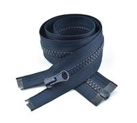 ZIPZSY 2PCS #5 Fermetures Éclair en Résine à Extrémité Ouverte, Glissières Simple avec Fermeture Unidirectionnelle pour Vêtements et Couture (Bleu Marine, 65cm)