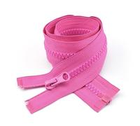 ZIPZSY 2PCS #5 Fermetures Éclair en Résine à Extrémité Ouverte, Glissières Simple avec Fermeture Unidirectionnelle pour Vêtements et Couture (Rouge Fuchsia, 60cm)