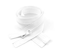 ZIPZSY 2PCS #5 Fermetures Éclair en Résine à Extrémité Ouverte, Glissières Simple avec Fermeture Unidirectionnelle pour Vêtements et Couture (Blanc, 40cm)
