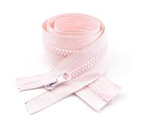 ZIPZSY 2PCS #5 Fermetures Éclair en Résine à Extrémité Ouverte, Glissières Simple avec Fermeture Unidirectionnelle pour Vêtements et Couture (Rose Clair, 50cm)