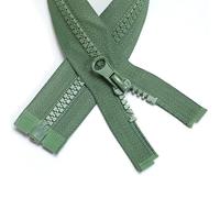 ZIPZSY 2PCS #5 Fermetures Éclair en Résine à Extrémité Ouverte (Un seul sens), à Glissière Simple, Fermetures Séparables pour Vêtements et Couture (Vert Olive, 40cm)