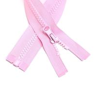 ZIPZSY 2PCS #5 Fermetures Éclair en Résine à Extrémité Ouverte (Un seul sens), à Glissière Simple, Fermetures Séparables pour Vêtements et Couture (Rose, 70cm)