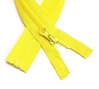 ZIPZSY 2PCS #5 Fermetures Éclair en Résine à Extrémité Ouverte (Un seul sens), à Glissière Simple, Fermetures Séparables pour Vêtements et Couture (Jaune, 50cm)