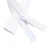 ZIPZSY 2PCS #5 Fermetures Éclair en Résine à Extrémité Ouverte (Un seul sens), à Glissière Simple, Fermetures Séparables pour Vêtements et Couture (Blanc, 50cm)