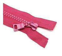 ZIPZSY 2PCS #5 Fermetures Éclair en Résine à Glissière Simple pour Manteaux, Vestes et Vêtements de Plein Air, Fermetures Éclair à Extrémité Ouverte pour Vêtements et Artisanat (Rouge Rose, 55cm)