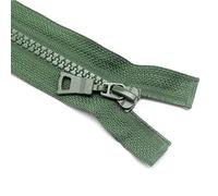 ZIPZSY 2PCS #5 Fermetures Éclair en Résine à Glissière Simple pour Manteaux, Vestes et Vêtements de Plein Air, Fermetures Éclair à Extrémité Ouverte pour Vêtements et Artisanat (Vert, 55cm)