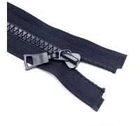 ZIPZSY 2PCS #5 Fermetures Éclair en Résine à Glissière Simple pour Manteaux, Vestes et Vêtements de Plein Air, Fermetures Éclair à Extrémité Ouverte pour Vêtements et Artisanat (Bleu Marine, 55cm)