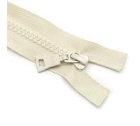 ZIPZSY 2PCS #5 Fermetures Éclair en Résine à Glissière Simple pour Manteaux, Vestes et Vêtements de Plein Air, Fermetures Éclair à Extrémité Ouverte pour Vêtements et Artisanat (Beige, 30cm)