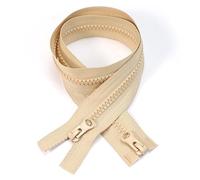 ZIPZSY 2PCS #5 Resin Séparables à Glissière (Double Voie), Fermetures Éclair à Double Curseur pour Vêtements et Projets de Couture DIY (Kaki, 150cm)