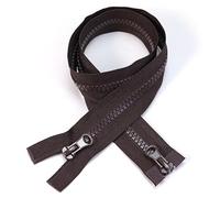 ZIPZSY 2PCS #5 Resin Séparables à Glissière (Double Voie), Fermetures Éclair à Double Curseur pour Vêtements et Projets de Couture DIY (Brun Foncé, 70cm)