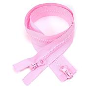 ZIPZSY 2PCS #5 Resin Séparables à Glissière (Double Voie), Fermetures Éclair à Double Curseur pour Vêtements et Projets de Couture DIY (Rose, 60cm)