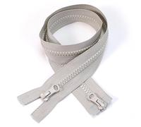 ZIPZSY 2PCS #5 Resin Séparables à Glissière (Double Voie), Fermetures Éclair à Double Curseur pour Vêtements et Projets de Couture DIY (Gris, 150cm)