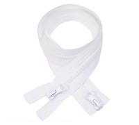 ZIPZSY 2PCS #5 Resin Séparables à Glissière (Double Voie), Fermetures Éclair à Double Curseur pour Vêtements et Projets de Couture DIY (Blanc, 60cm)