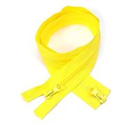 ZIPZSY 2PCS #5 Resin Séparables à Glissière (Double Voie), Fermetures Éclair à Double Curseur pour Vêtements et Projets de Couture DIY (Jaune, 150cm)