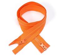 ZIPZSY 2PCS #5 Resin Séparables à Glissière (Double Voie), Fermetures Éclair à Double Curseur pour Vêtements et Projets de Couture DIY (Orange, 50cm)