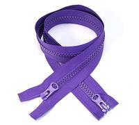 ZIPZSY 2PCS #5 Resin Séparables à Glissière (Double Voie), Fermetures Éclair à Double Curseur pour Vêtements et Projets de Couture DIY (Pourpre, 90cm)