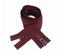 ZIPZSY 2PCS #8 Fermetures à glissière en résine (à double sens) - Double curseur renforcé avec extrémité ouverte pour vêtements DIY et travaux de couture (Rouge Vin, 70cm)