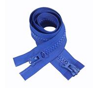 ZIPZSY 2PCS #8 Fermetures à glissière en résine (à double sens) - Double curseur renforcé avec extrémité ouverte pour vêtements DIY et travaux de couture (Bleu, 40cm)
