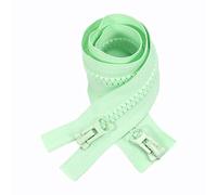 ZIPZSY 2PCS #8 Fermetures à glissière en résine (à double sens) - Double curseur renforcé avec extrémité ouverte pour vêtements DIY et travaux de couture (Vert Clair, 40cm)