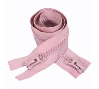 ZIPZSY 2PCS #8 Fermetures à glissière en résine (à double sens) - Double curseur renforcé avec extrémité ouverte pour vêtements DIY et travaux de couture (Rose Foncé, 40cm)