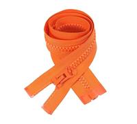 ZIPZSY 2PCS #8 Fermetures à Glissière Ouvertes en Résine, à Curseur Unique et Séparation Unidirectionnelle, pour la Confection de Vêtements DIY et les Projets de Couture (Orange, 60cm)