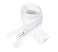ZIPZSY 2PCS #8 Fermetures à Glissière Ouvertes en Résine, à Curseur Unique et Séparation Unidirectionnelle, pour la Confection de Vêtements DIY et les Projets de Couture (Blanc, 100cm)