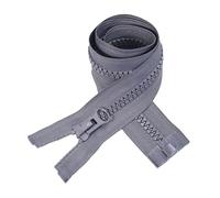 ZIPZSY 2PCS #8 Fermetures à Glissière Ouvertes en Résine, à Curseur Unique et Séparation Unidirectionnelle, pour la Confection de Vêtements DIY et les Projets de Couture (Gris, 70cm)