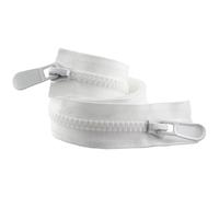 ZIPZSY 2Pcs Fermeture éclair n°8 double curseur (extrémité ouverte), à dents triangulaires en résine, double glissière, robuste, pour couture, DIY, vêtements et sacs (Blanc, 70cm)
