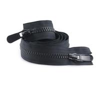 ZIPZSY 2Pcs Fermeture éclair n°8 double curseur (extrémité ouverte), à dents triangulaires en résine, double glissière, robuste, pour couture, DIY, vêtements et sacs (Marine, 70cm)