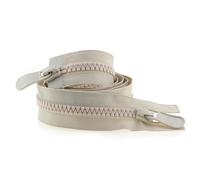 ZIPZSY 2Pcs Fermeture éclair n°8 double curseur (extrémité ouverte), à dents triangulaires en résine, double glissière, robuste, pour couture, DIY, vêtements et sacs (Beige, 70cm)