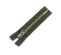 ZIPZSY 2PCS Fermetures Éclair en Cuivre N°8, À Dents en Laiton Vieilli, Extrémité Fermée, Curseur à Verrouillage Automatique, Pour la Couture, l'Artisanat et les Accessoires DIY (Vert Olive, 15cm)