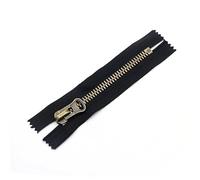 ZIPZSY 2PCS Fermetures Éclair en Cuivre N°8, À Dents en Laiton Vieilli, Extrémité Fermée, Curseur à Verrouillage Automatique, Pour la Couture, l'Artisanat et les Accessoires DIY (Noir, 12cm)