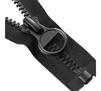 ZIPZSY 2PCS Fermetures Éclair en Résine Noire, Tirette en Anneau, Dents Triangulaires, Fermetures Éclair Séparantes à Extrémité Ouverte pour Coudre des Vêtements et Artisanat (#8, 100cm)