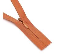 ZIPZSY 4PCS Fermetures à Glissière Invisibles en Nylon N°3 (Bout Fermé), Curseur Auto-Bloquante, pour Robes, Couture DIY et Textiles de Maison (Orange, 50cm)