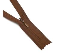 ZIPZSY 4PCS Fermetures à Glissière Invisibles en Nylon N°3 (Bout Fermé), Curseur Auto-Bloquante, pour Robes, Couture DIY et Textiles de Maison (Brun Café, 18cm)