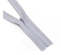 ZIPZSY 4PCS Fermetures à Glissière Invisibles en Nylon N°3 (Bout Fermé), Curseur Auto-Bloquante, pour Robes, Couture DIY et Textiles de Maison (Gris, 25cm)