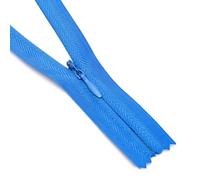 ZIPZSY 4PCS Fermetures à Glissière Invisibles en Nylon N°3 (Bout Fermé), Curseur Auto-Bloquante, pour Robes, Couture DIY et Textiles de Maison (Bleu, 70cm)