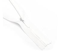 ZIPZSY 4PCS Fermetures à Glissière Invisibles en Nylon N°3 (Bout Fermé), Curseur Auto-Bloquante, pour Robes, Couture DIY et Textiles de Maison (Blanc, 25cm)