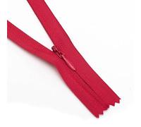 ZIPZSY 4PCS Fermetures à Glissière Invisibles en Nylon N°3 (Bout Fermé), Curseur Auto-Bloquante, pour Robes, Couture DIY et Textiles de Maison (Rouge, 40cm)