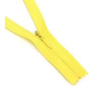 ZIPZSY 4PCS Fermetures à Glissière Invisibles en Nylon N°3 (Bout Fermé), Curseur Auto-Bloquante, pour Robes, Couture DIY et Textiles de Maison (Jaune, 40cm)