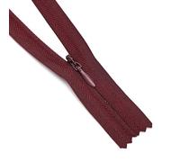 ZIPZSY 4PCS Fermetures à Glissière Invisibles en Nylon N°3 (Bout Fermé), Curseur Auto-Bloquante, pour Robes, Couture DIY et Textiles de Maison (Bourgogne, 60cm)