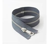 ZIPZSY #5 Fermeture Éclair en Métal avec Dents Y en Titane Argentées (Open-End), Glissière à Verrouillage Automatique pour Couture (Gris, 40cm)