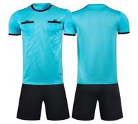 ZIQICAI2007 Football Referee Uniforms, Referee Jersey Mens Referee Uniforms, Football Referee Suit Junior (Bleu, Taille asiatique 3XL = Taille européenne XL)