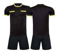 ZIQICAI2007 Football Referee Uniforms, Referee Jersey Mens Referee Uniforms, Football Referee Suit Junior (Noir, Taille asiatique 3XL = Taille européenne XL)