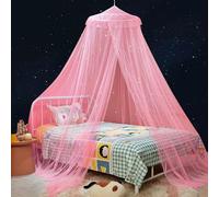 ZIQINPSQ Ciel de lit pour filles avec étoiles brillantes, rideaux de lit princesse pour lit simple, double, king size, décoration de chambre, tente de plafond pour couvrir les tout-petits (étoile rose