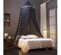ZIQINPSQ Ciel de lit pour filles, baldaquin pour lit, moustiquaire princesse tente de jeu pour enfants, filet de lit suspendu pour décoration de chambre de fille (noir)