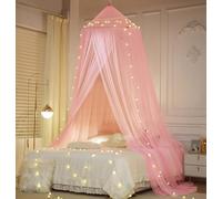 ZIQINPSQ Ciel de lit pour filles, tente de jeu à suspendre pour enfants, moustiquaire de princesse pour décoration de chambre de fille (rose)