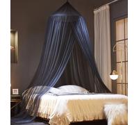 ZIQINPSQ Moustiquaire pour Lit, Ciel de Lit Simple, Double, King Size, Tente en Dôme pour Intérieur et Extérieur, Enfant et Adulte (Noir)