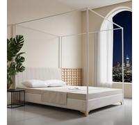 ZIQINPSQ Poteau de cadre de lit simple, poteaux en métal épais, support à quatre coins pour décoration de chambre à coucher en métal/bois